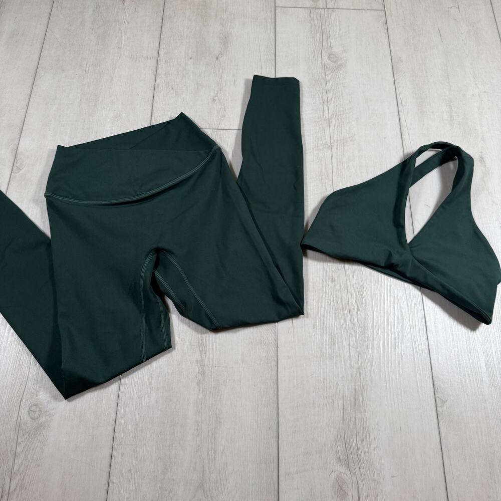 CSB Serenity Sierra Bra Medium Crossover Legging Small Green Pilates Yoga Gym